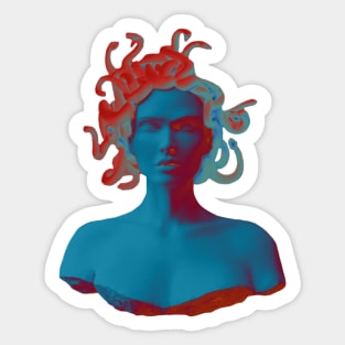 Medusa gorgon statue bust design - dark version Sticker